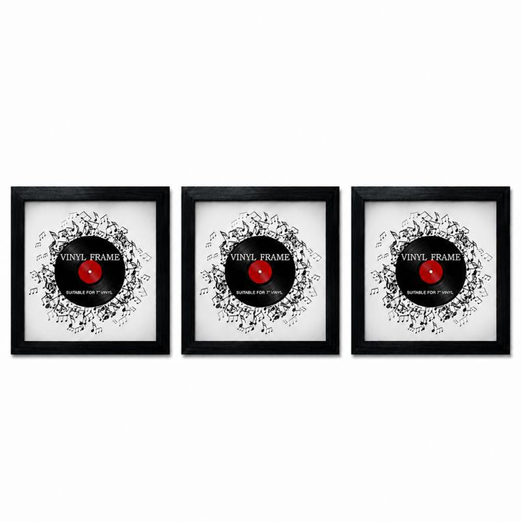 Set of 3 7" Vinyl Single Cover Frames | Oxford Black