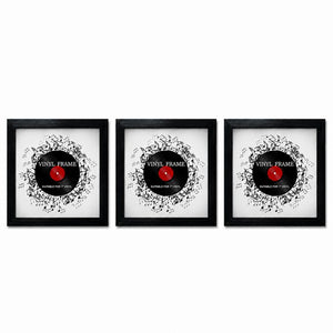 Set of 3 7" Vinyl Single Cover Frames | Oxford Black
