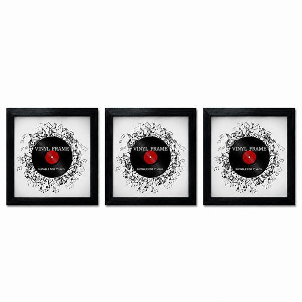 Set of 3 7" Vinyl Single Cover Frames | Oxford Black