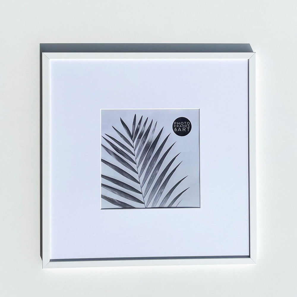 Oversized Mount Wooden 16x16" White Frame For 8x8" | Signature Collection