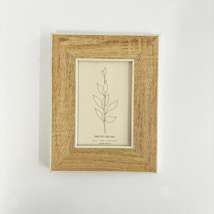 6x4 Frame With Glass | White Edge Wood Effect