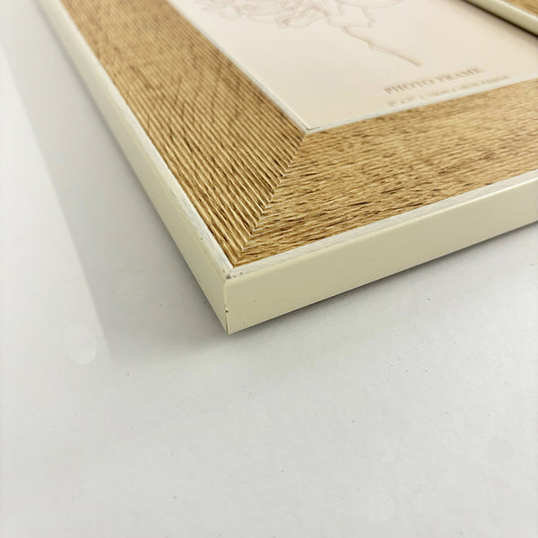 6x4 Frame With Glass | White Edge Wood Effect
