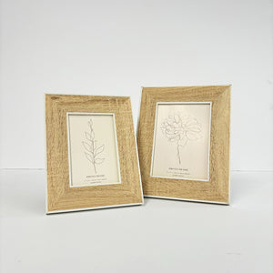 6x4 Frame With Glass | White Edge Wood Effect