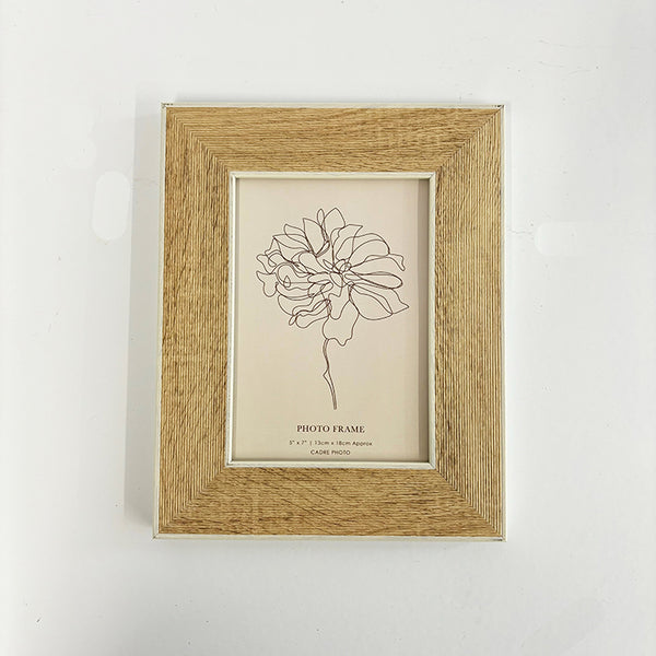 7x5 Frame With Glass | White Edge Wood Effect