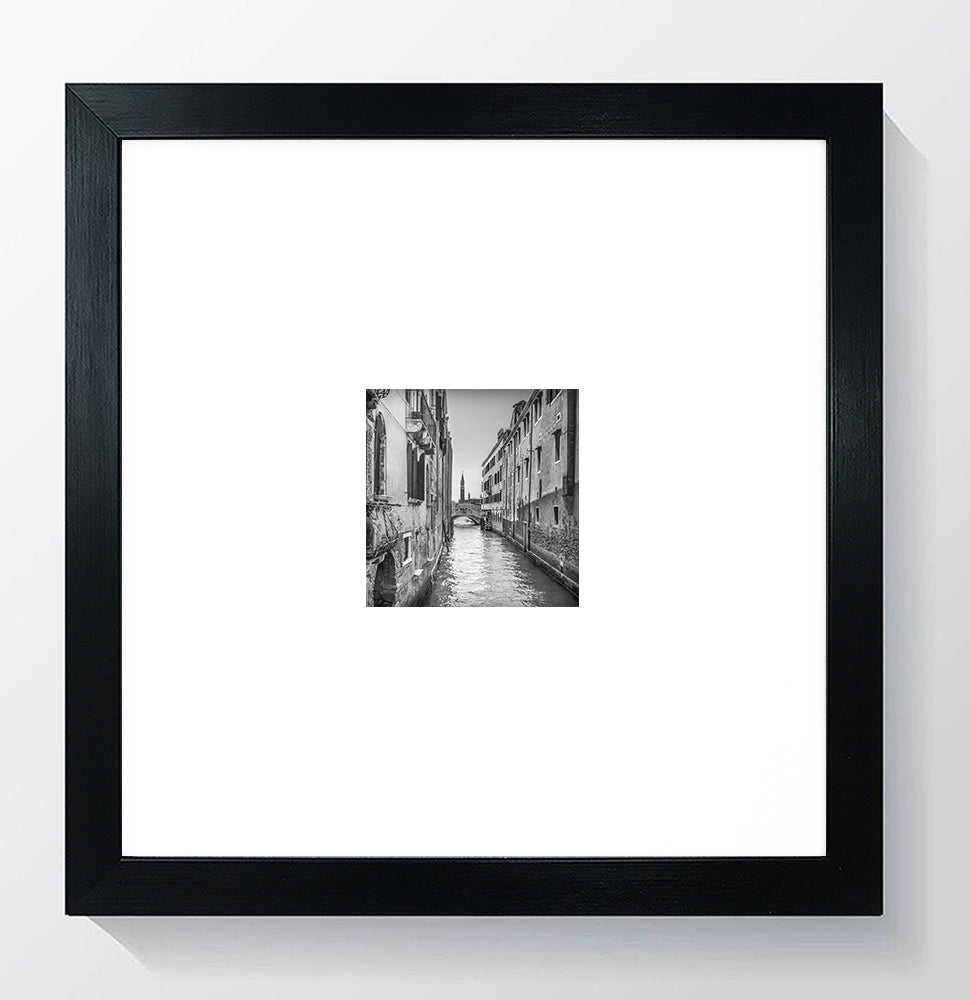 Oxford Black Photo Frame 10x10'' For 3x3'' With White Mount - photoframesandart