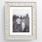 Shabby Chic Provence Cream / Grey Distressed Ornate Wedding Photo Frame 10x8'' For 8x6'' With Soft Cream Mount - photoframesandart