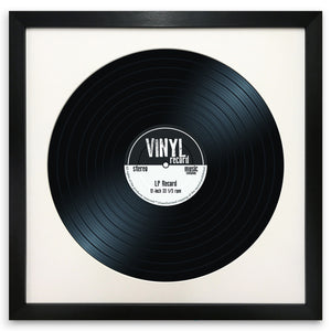 12" Vinyl Black Frame with White Mount (14"x14") - photoframesandart