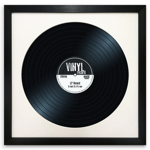 12" Vinyl Black Frame with White Mount (14"x14") - photoframesandart