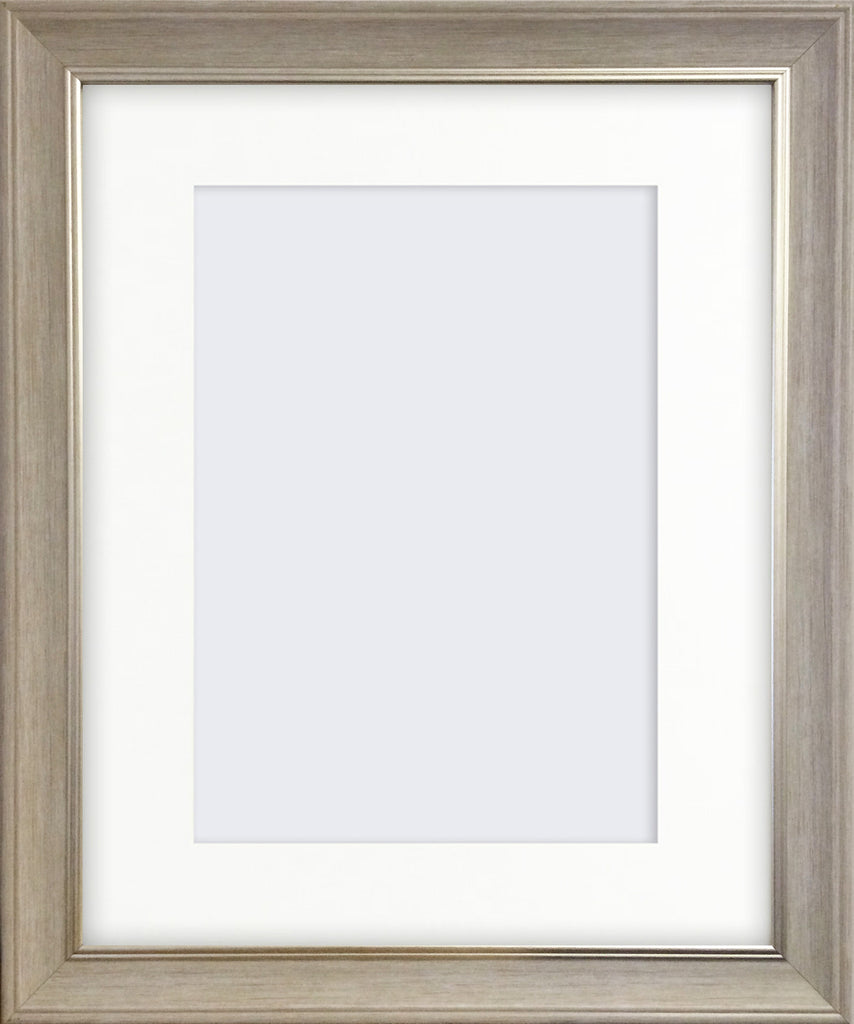 Manhatten Dove Grey Photo Frame 16x12" for 12x8'' With Soft Cream Mount - photoframesandart