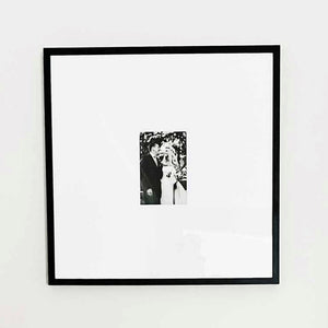 Oversized Mount Wooden 18x18 Black Frame for 6x4 with a Photo of a Couple on their Wedding Day 