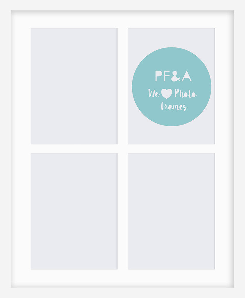 Oxford White Multi Photo Frame 19x15" For x4 8x6'' With Soft Cream Mount - photoframesandart