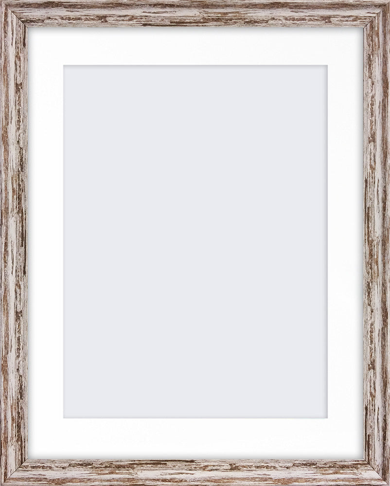 Exmouth Distressed Timber Photo Frame 20x16" For 16x12'' With Soft Cream Mount - photoframesandart