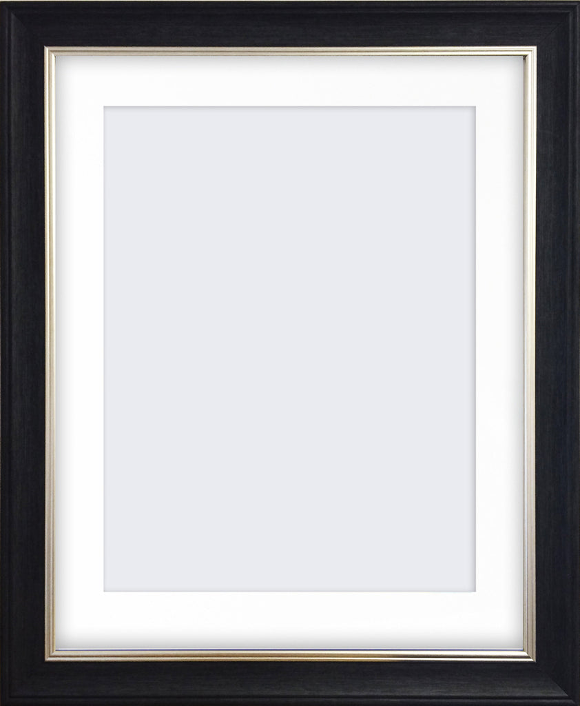 Manhatten Distressed Black Photo Frame 20x16" For 16x12'' With Soft Cream Mount - photoframesandart