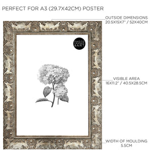 A3 Frame With Glass | Antique No Mount