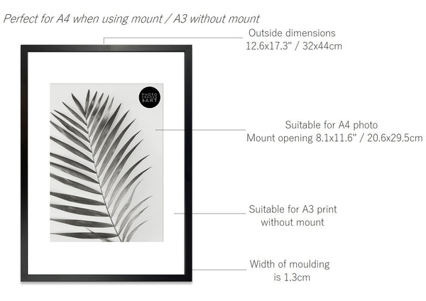 A3 Poster Frame For A4 Print With Mount | Winchester Wood