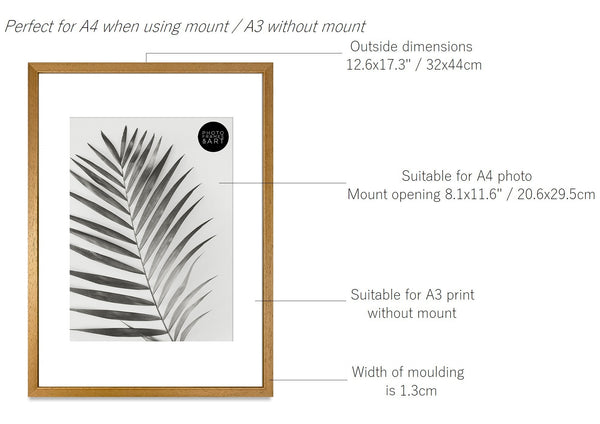 A3 Poster Frame For A4 Print With Mount | Winchester Wood