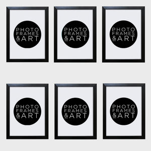 Set of 6 A4 Black Photo Frames | Oxford