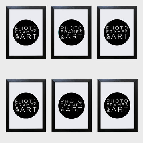 Set of 6 A4 Black Photo Frames | Oxford