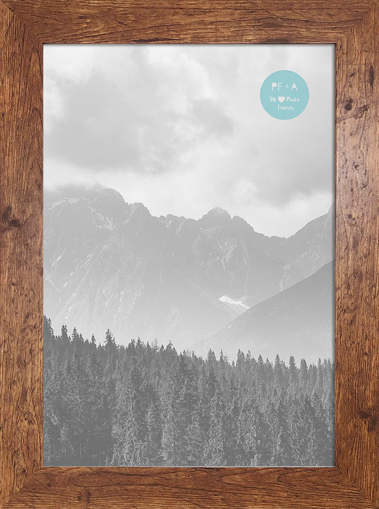 A4 Frame With Glass | Rustic Wood Effect – PF&A