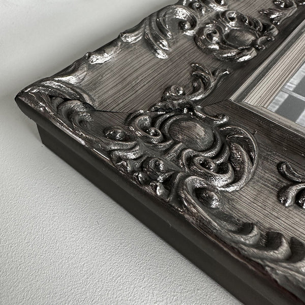 Corner of Gunmetal Antique Photo Frame 