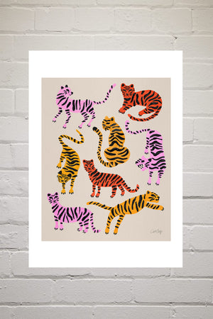 Pink Yellow Tiger by Cat Coquilliette