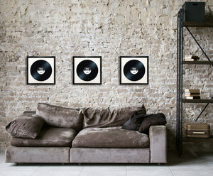 12" Vinyl Black Frame with White Mount (14"x14") - photoframesandart