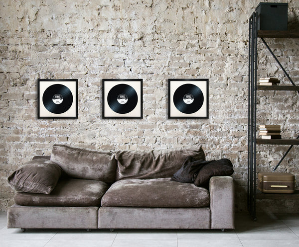 12" Vinyl Black Frame with White Mount (14"x14") - photoframesandart