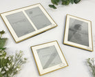 3 Brushed Brass Fine Gold Photo Frames 