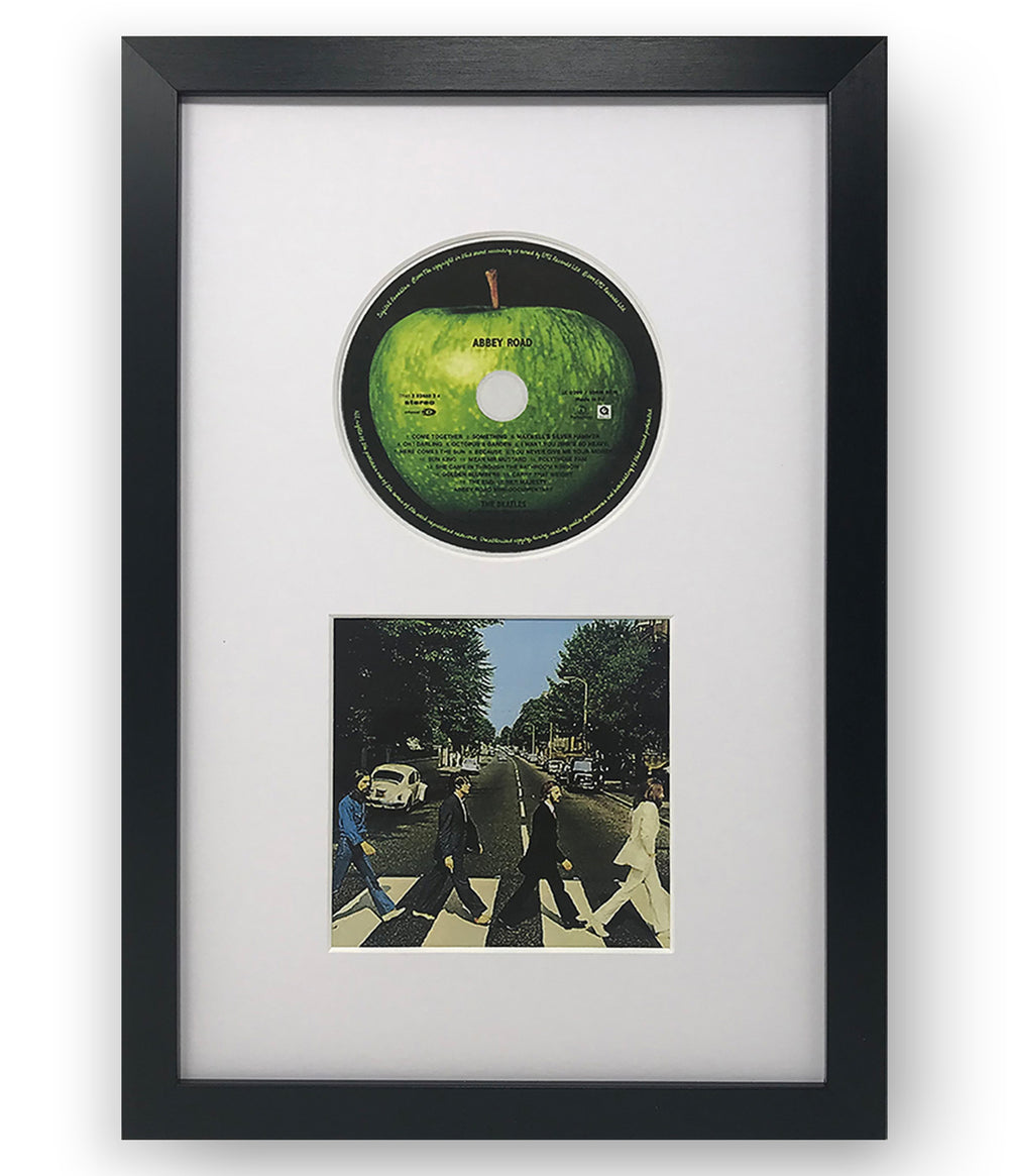 14 x 9" Oxford Black Photo Frame Suitable For A CD And It's Cover With A White Mount - photoframesandart