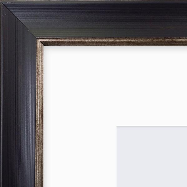 Falmouth Distressed Black Photo Frame 12x12" For 10x10" With White Mount - photoframesandart