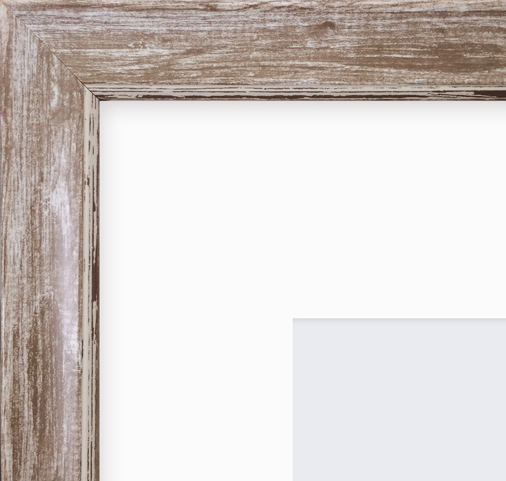Falmouth Distressed Wood Effect Photo Frame 20x16" For A3 With Soft Cream Mount - photoframesandart
