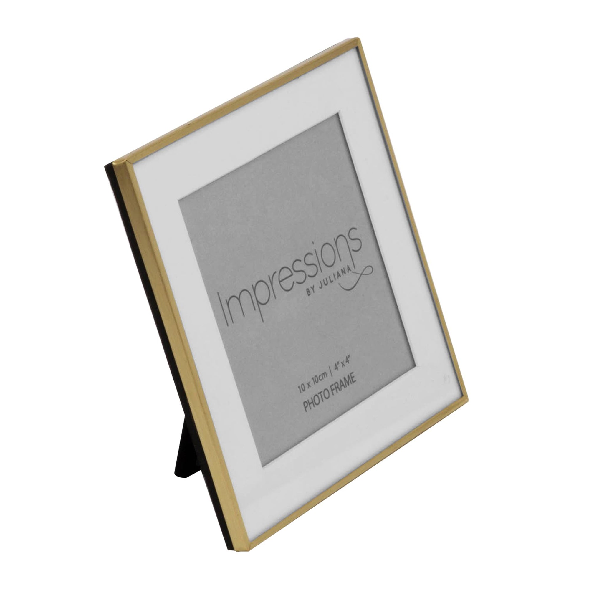 Side View of 4 X 4 Brushed Brass Fine Gold Photo Frame 