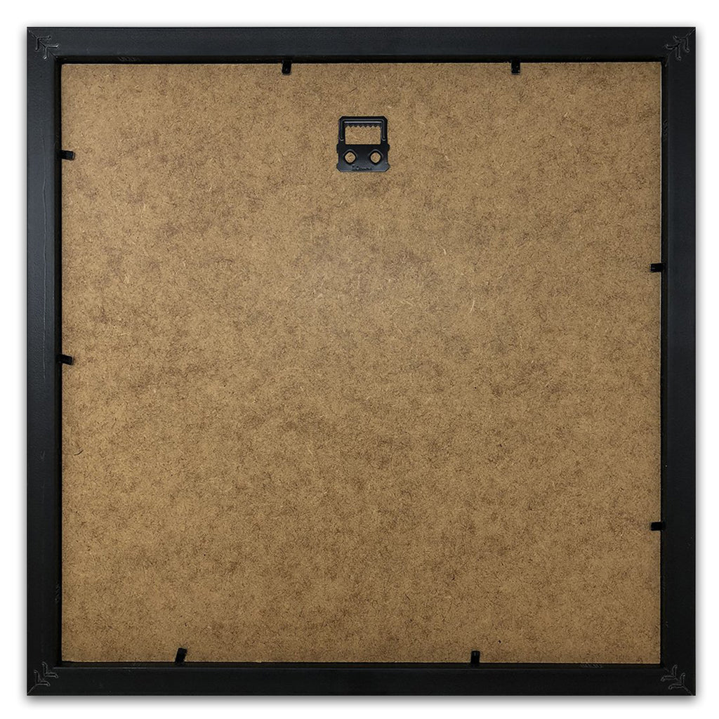 12" Vinyl Black Frame with White Mount (14"x14") - photoframesandart