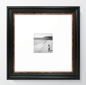 Vintage Black Shabby Chic Photo Frame - 12x12" for 4x4" with Bright White Mount